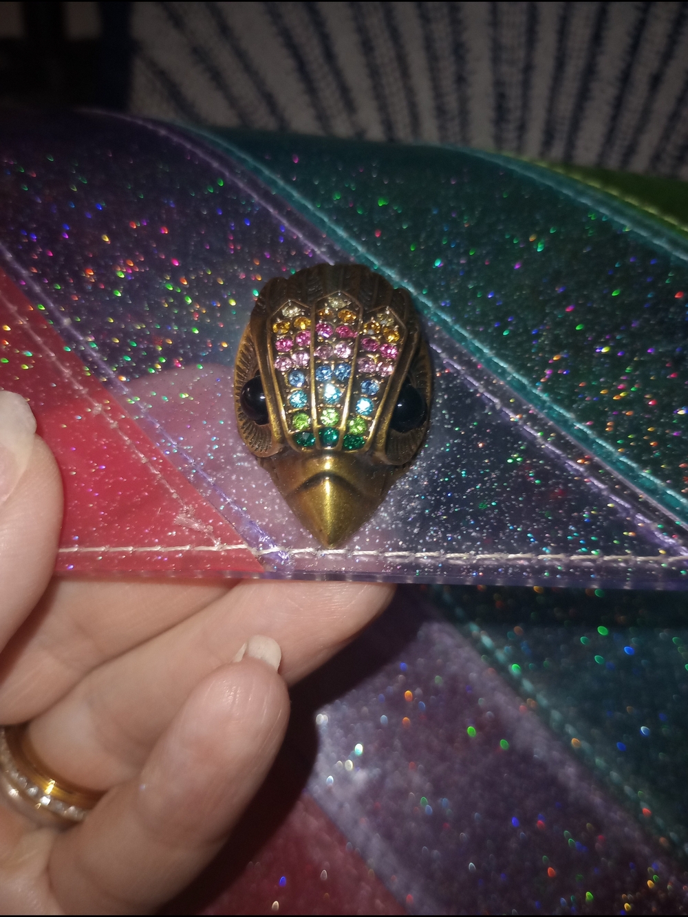 Kurt Geiger Vinyl Kensington Rainbow Shoulder Bag - Picture 9 of 13